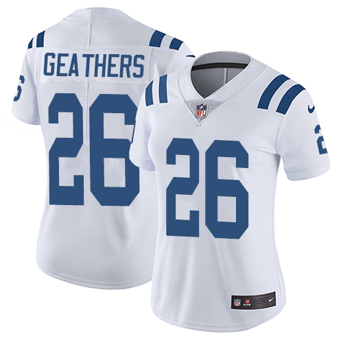 Indianapolis Colts #26 Limited Clayton Geathers White Nike NFL Road Women Vapor Untouchable jerseys